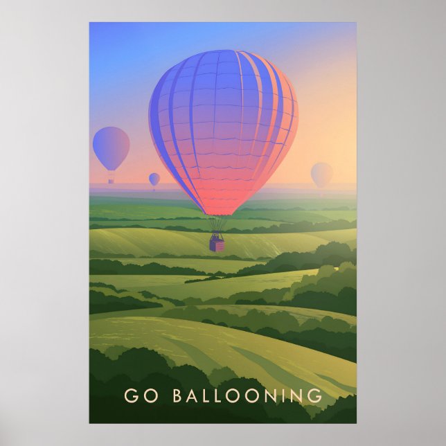 Vuela en Globo Viaje Póster (Frente)
