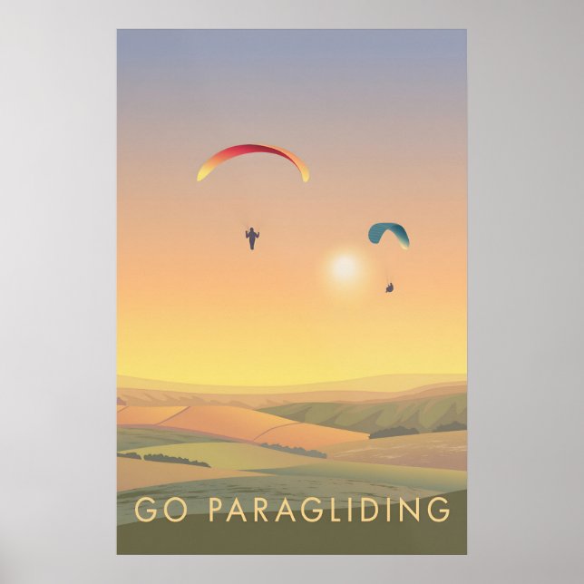 Vuela en Parapente Póster de Viaje (Frente)