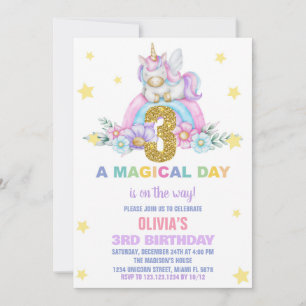 Vuele de invitaciones a cumpleaños de Star Rainbow