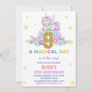 Vuele de invitaciones a cumpleaños de Star Rainbow