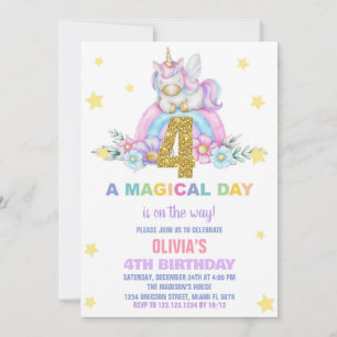 Vuele de invitaciones a cumpleaños de Star Rainbow