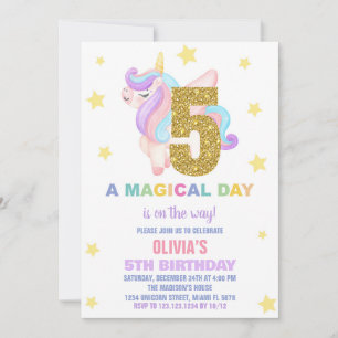 Vuele de invitaciones a cumpleaños de Star Rainbow