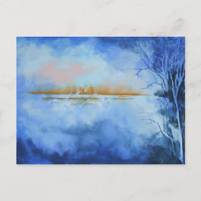 Vuelo al amanecer Abstrato postal (Anverso)