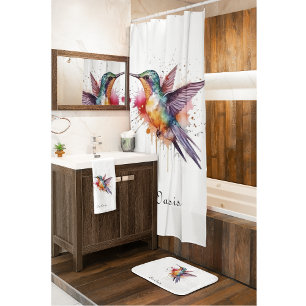 Vuelo Colorido, colibrí acuarela personalizado