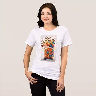 "Vuelo de verano: Vibrantes camisetas con mariposa