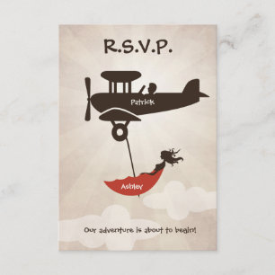 VUELO del AMOR que casa la invitación de RSVP