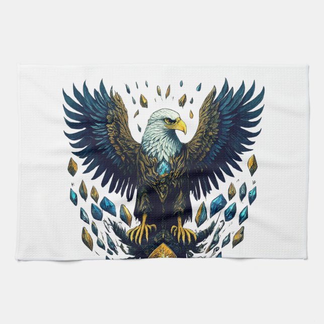 Vuelo majestuoso: toallas de cocina de águila de c (Horizontal)