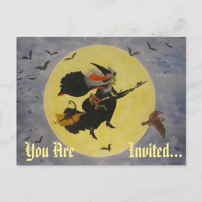 "¡Vuelo nocturno!" Postal de invitación (Anverso)