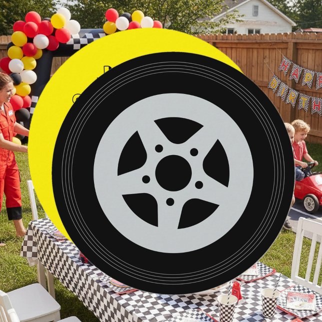 Vuelta de niños autocarreras Invitaciones de fiest (auto racing Birthday party invitations for kids)