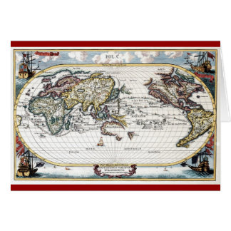 Vuelta del mapa del mundo del siglo XVIII