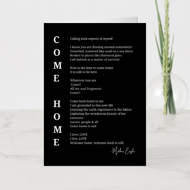 Vuelve a casa Soul Poema Inspirador (Anverso)