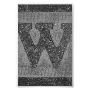 W3 4x6 blanco y negro de la fotografía de la letra