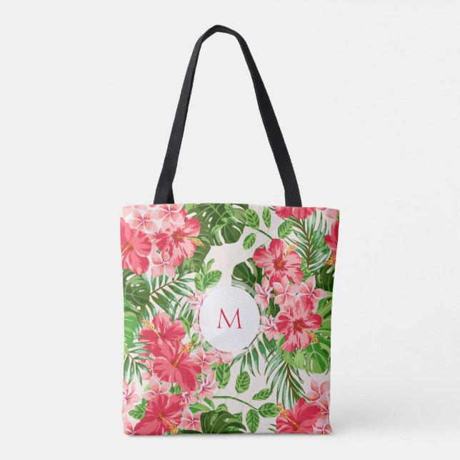 W Bolsa de Tote Personalizada de Hibiscus Flower M (Reverso)
