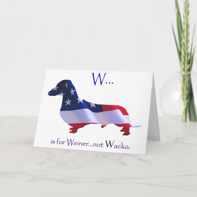 W está para la tarjeta de felicitación de Weiner (Anverso)