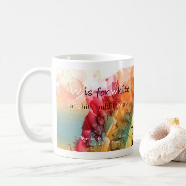 W está para la taza blanca del arte del alfabeto (Con donut)