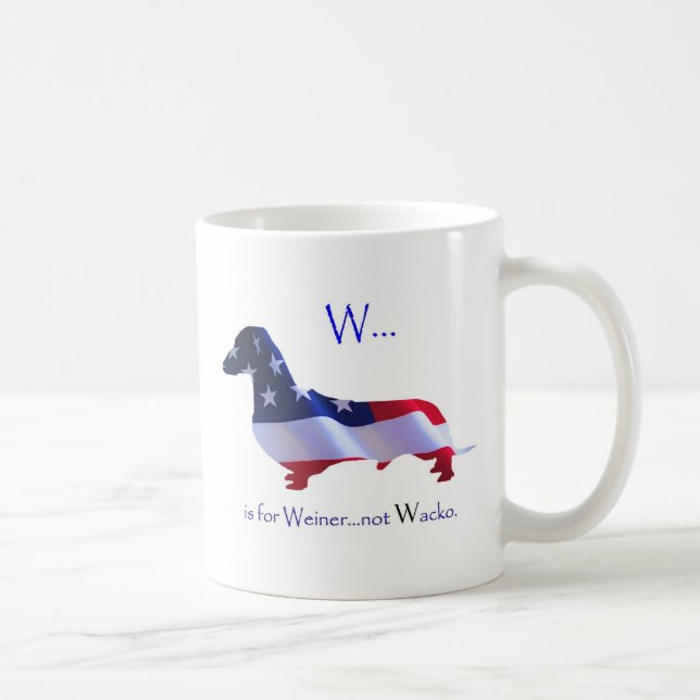 W está para la taza de Weiner (Derecha)