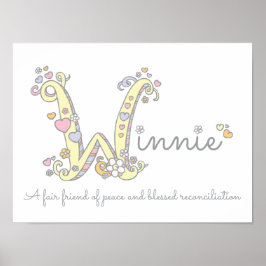 W para Winnie nombre inicial del arte de garabatos