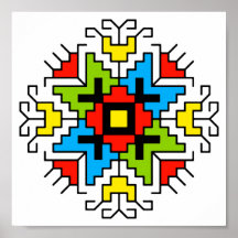 WA0011 Muro arte Motif búlgaro shevitsa rojo