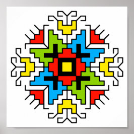 WA0011 Muro arte Motif búlgaro shevitsa rojo