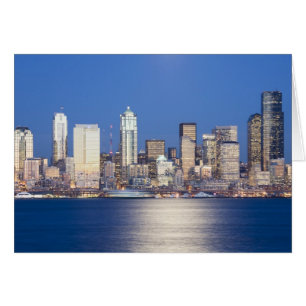 WA, Seattle, horizonte de Seattle y bahía de Ellio