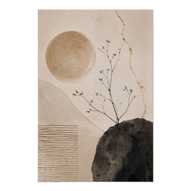 Wabi Sabi Nature Poster – Neutral Zen Botanical  (Anverso)