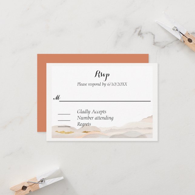 Wabi Sabi Watercolor Kanji RSVP (Anverso/Reverso In Situ)