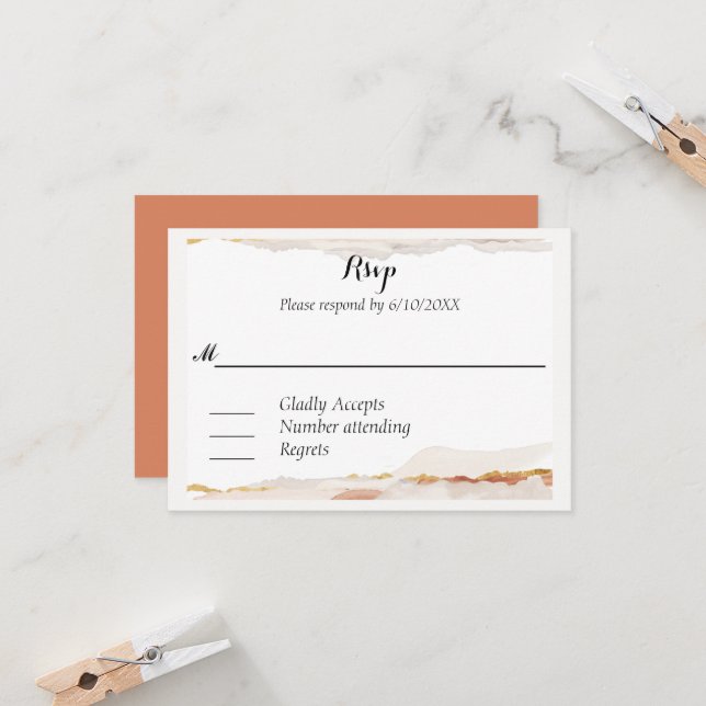 Wabi Sabi Watercolor Kanji RSVP (Anverso/Reverso In Situ)