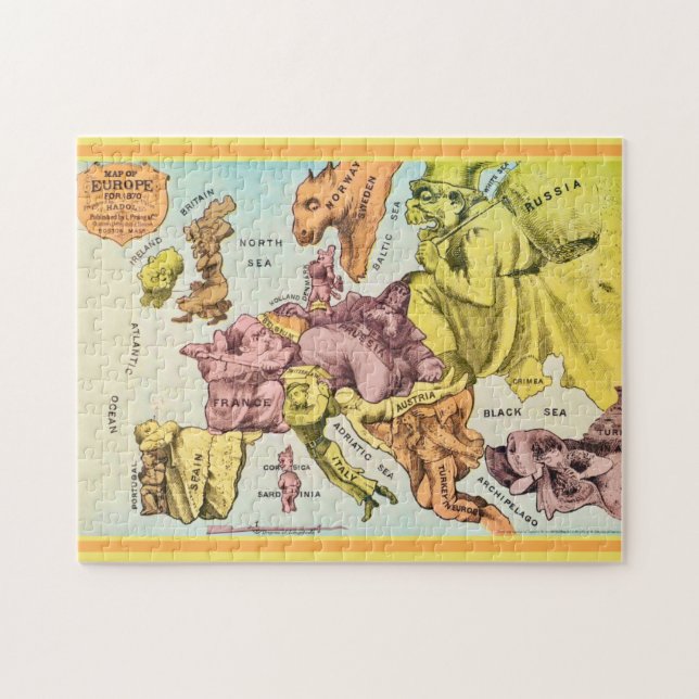 Wacky 11x14 Old Europe Map Puzzle (Horizontal)