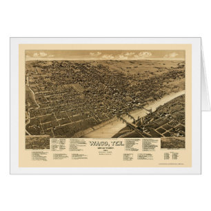 Waco, mapa panorámico de TX - 1886
