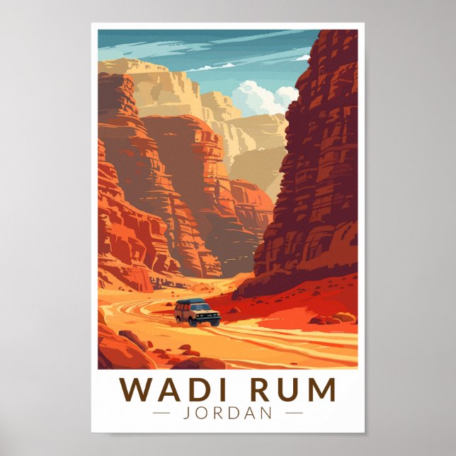 Wadi Rum Jordan Viaje Arte Vintage (Frente)