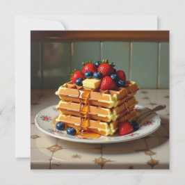 Waffles con fresas y arándanos