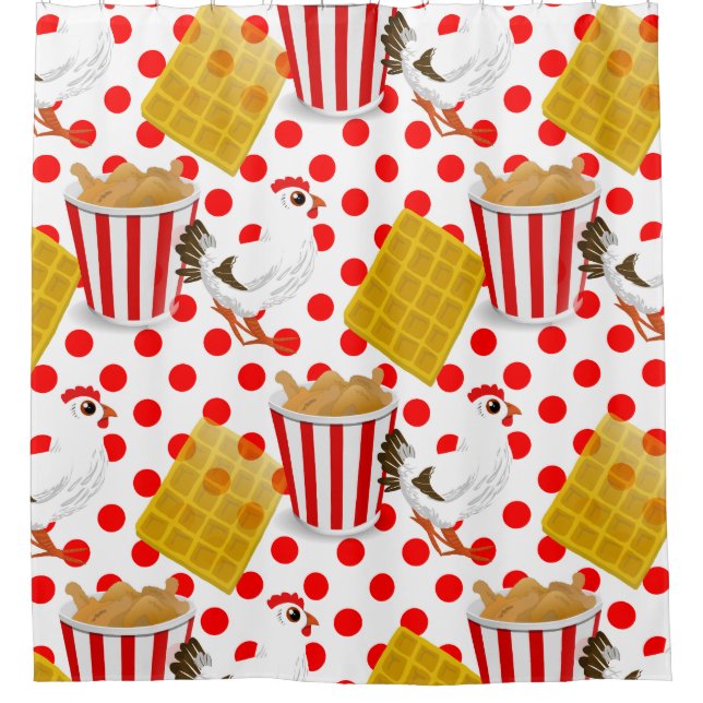 waffles de pollo cortina de ducha (Anverso)