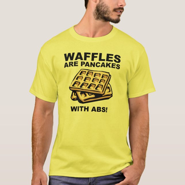 Waffles Panqueques Con Abs Camiseta Divertida (Anverso)