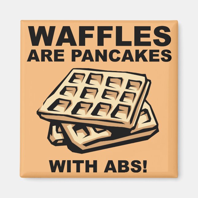 Waffles Panqueques Con Abs Divertido Imán De Refri (Frente)