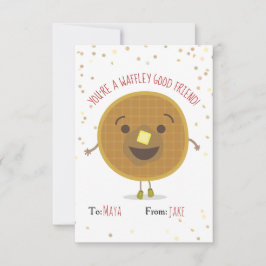Waffley Good Friend Waffle Valentine Kids Postcard
