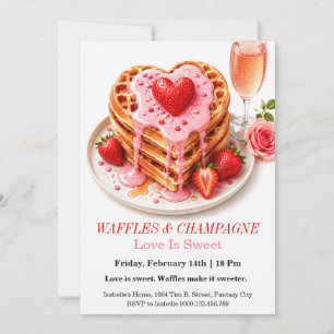 Wafles y champán invitación Brunch del día de San 