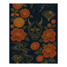 wagara "Tormenta de los Oni: arte tradicional japo