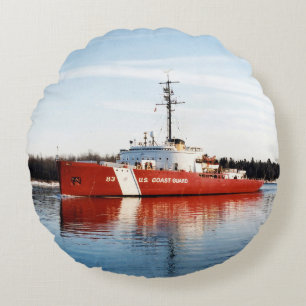 WAGB 83 almohada redonda roja y blanca de Mackinaw