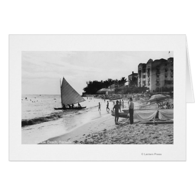Waikiki Beach and Boats Honolulu (Anverso (Horizontal))