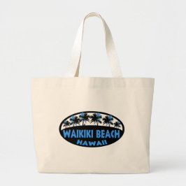 Waikiki Beach Hawaii azul palmas negras bolsa de t