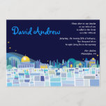 Wailing Wall Israel Bar Bat Mitzvah Invitación<br><div class="desc">Todos mis diseños son piezas originales de un solo tipo diseñadas por mí! ¡Sólo los puedes encontrar aquí! La mayoría se crean con Adobe Illustrator o Adobe Photoshop. Otros son objetos pintados a mano únicos en acuarela, guache y tintas indias. Todos los colores de fondo, fuentes y texto pueden cambiarse...</div>