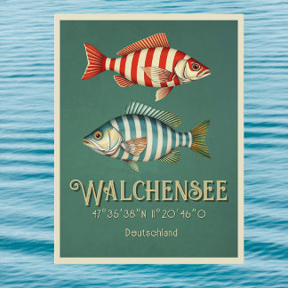 Walchensee Lake Walchen Alemania Pescado postal