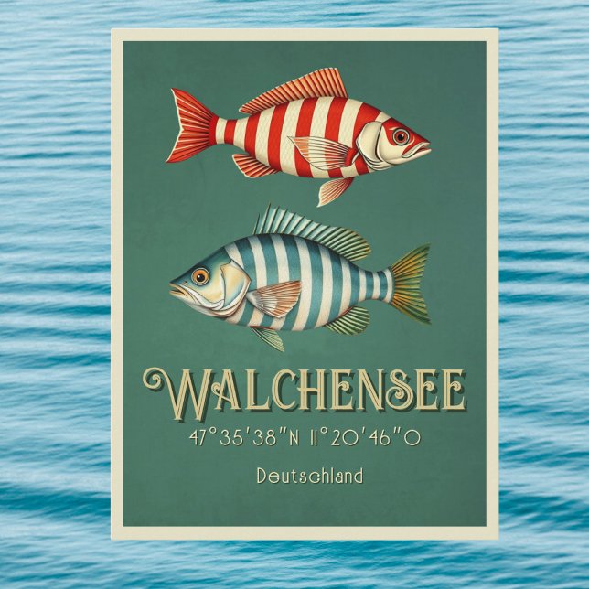 Walchensee Lake Walchen Alemania Pescado postal (Subido por el creador)