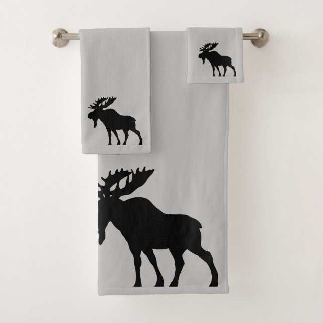 Walking Moose Silhouette On Gray (In situ)