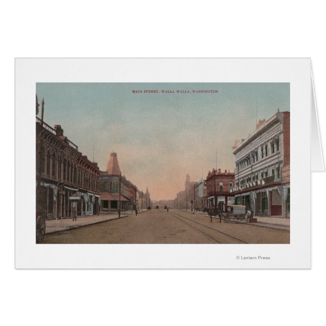 Walla Walla, WA - Vista de la calle principal. (Anverso (Horizontal))
