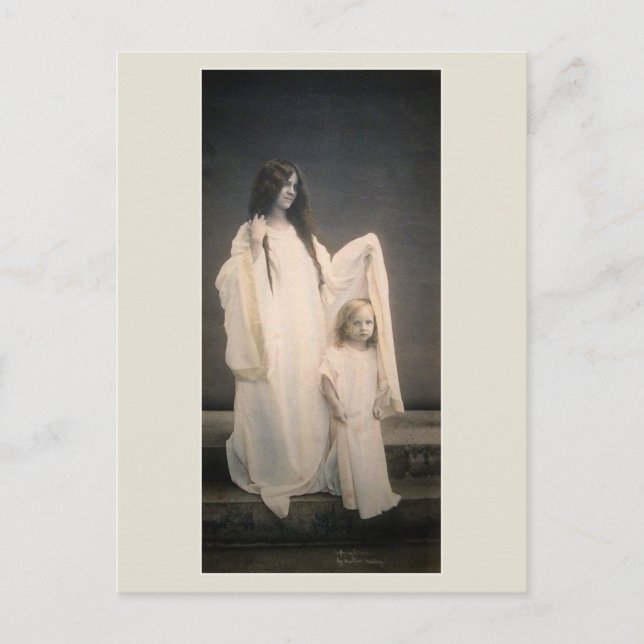 Wallace Nutting LA MADRE GUARDIANA postal (Anverso)