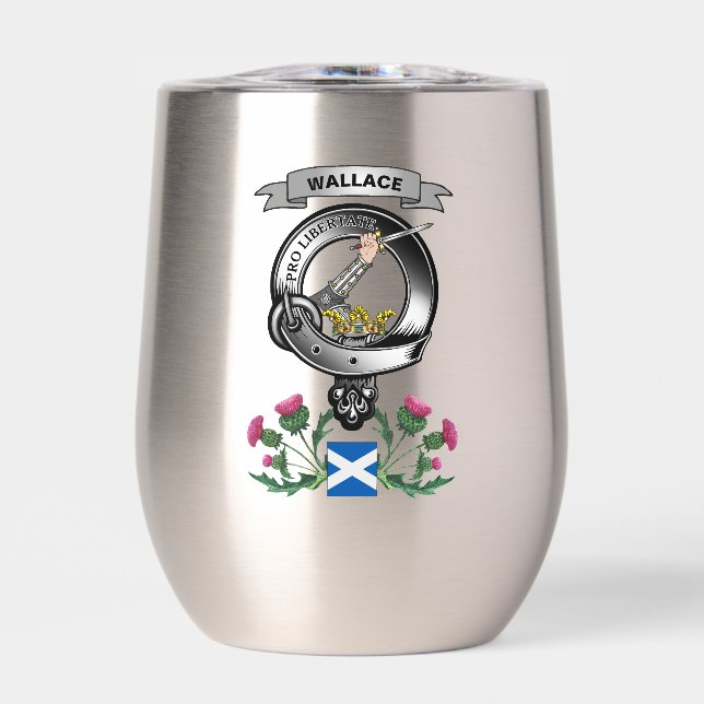 Wallace Personalized Clan Badge & Tartan Bagpipes (Frente)