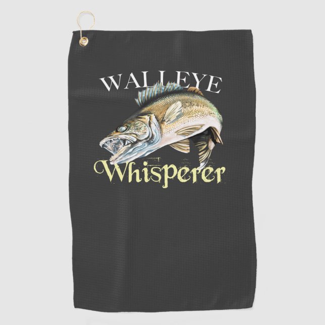 Walleye Whisperer Toalla de Pesca Oscura (Anverso)