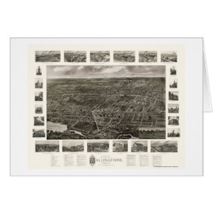 Wallingford, mapa panorámico del CT - 1905