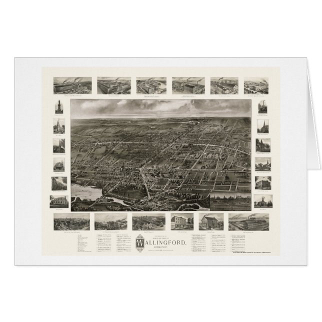 Wallingford, mapa panorámico del CT - 1905 (Anverso (Horizontal))